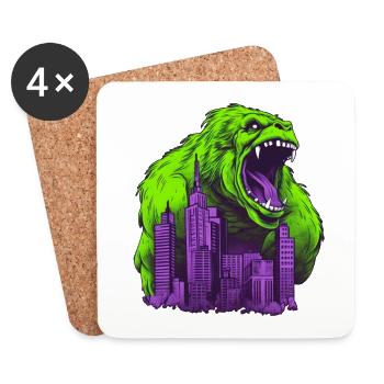 Gorilla 07 - Untersetzer (4er-Set) - Weiß - Vorne