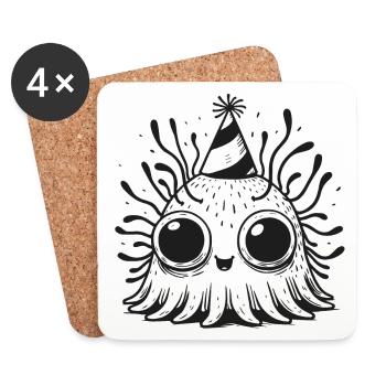 jellyfish trend tiere liebe illustration - Untersetzer (4er-Set) - Weiß - Vorne