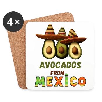 Avocado mit Mexiko - Untersetzer (4er-Set) - Weiß - Vorne