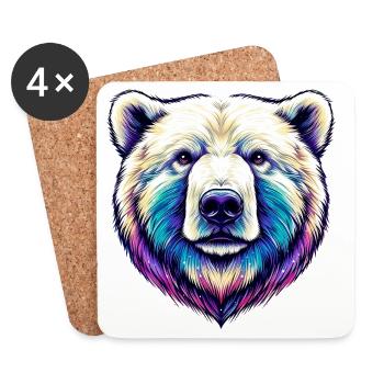 White Polar Bear - Coasters (set of 4) - white - Front