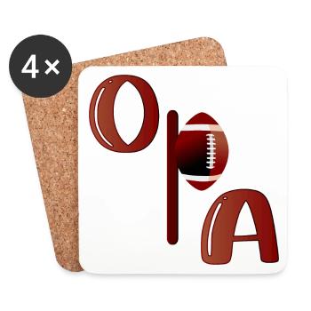 OPA AMERICAN FOOTBALL SPORT - Untersetzer (4er-Set) - Weiß - Vorne