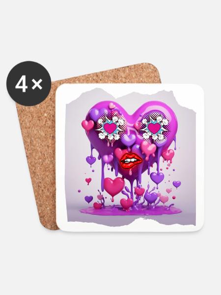 Funny heart - Coasters (set of 4) - white
