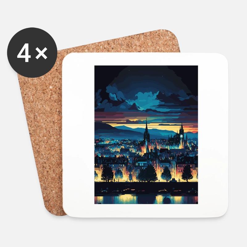 Invernessscape Europäisches Schottland Reiseposter - Untersetzer (4er-Set) - Weiß