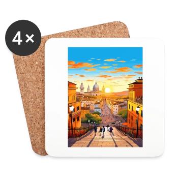 Rome Italy Vintage Travel Poster WPA Souvenir - Coasters (set of 4) - white - Front