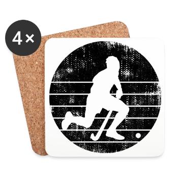 Joueur de hockey sur gazon - Dessous de verre (lot de 4) - blanc - Devant