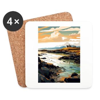 Isle Of Harris Scotland Vintage Travel Poster WPA - Coasters (set of 4) - white - Front
