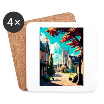Chipping Campden England Vintage Travel Poster WPA - Coasters (set of 4) - white - Front