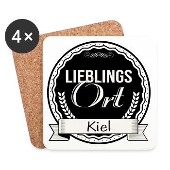Lieblingsort Kiel - Untersetzer (4er-Set) - Weiß - Vorne