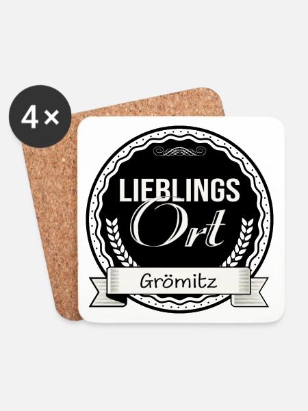 Lieblingsort Grömitz - Untersetzer (4er-Set) - Weiß
