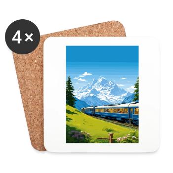 Orient Express Europa Deko Vintage Reiseposter - Untersetzer (4er-Set) - Weiß - Vorne
