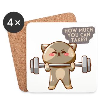 Cat Brave Trainingsmotivation - Untersetzer (4er-Set) - Weiß - Vorne