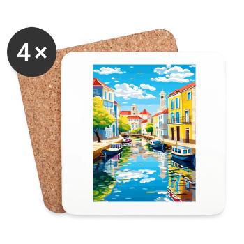 Aveiro Portugal Vintage Reiseposter WPA Souvenir - Untersetzer (4er-Set) - Weiß - Vorne