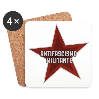 Militant anti-fascism - Coasters (set of 4) - white - Front