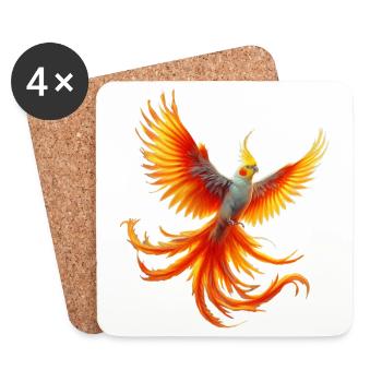 Cockatiel (15) - Coasters (set of 4) - white - Front
