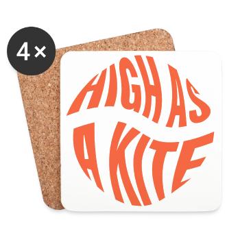 High as a Kite - Untersetzer (4er-Set) - Weiß - Vorne