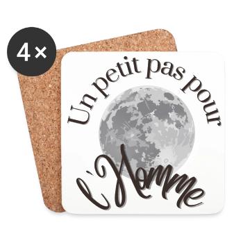 Un petit pas pour - Dessous de verre (lot de 4) - blanc - Devant
