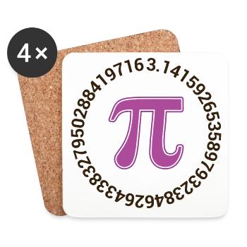 Pi Day - Happy Pi Day - Coasters (set of 4) - white - Front