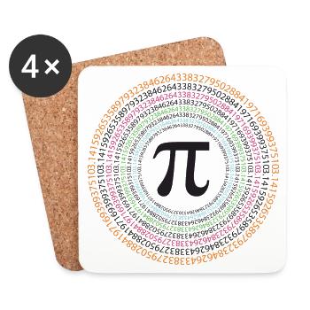 Pi Day - Bonne journée Pi - Dessous de verre (lot de 4) - blanc - Devant