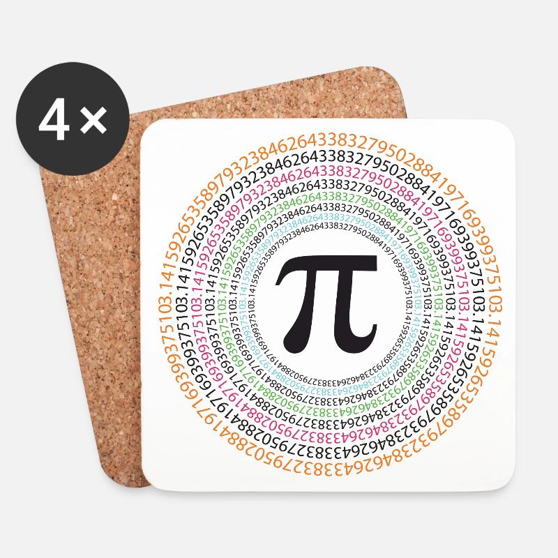 Pi-Tag - Glücklicher Pi-Tag - Untersetzer (4er-Set) - Weiß