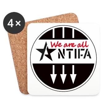 We are all ANTIFA - Coasters (set of 4) - white - Front