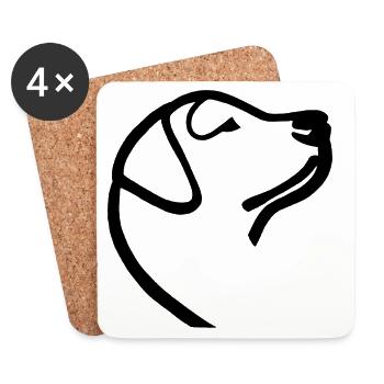 Sketch of the Black Labrador - Coasters (set of 4) - white - Front