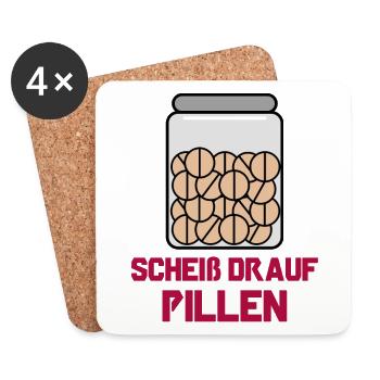 Je m’en fiche, déclaration, indifférent, drôle - Dessous de verre (lot de 4) - blanc - Devant