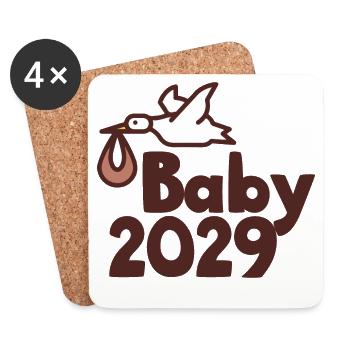 Storch Baby 2029 - Untersetzer (4er-Set) - Weiß - Vorne