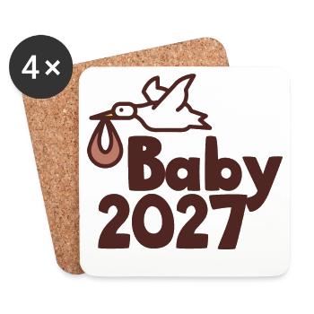 Stork Baby 2027 - Coasters (set of 4) - white - Front