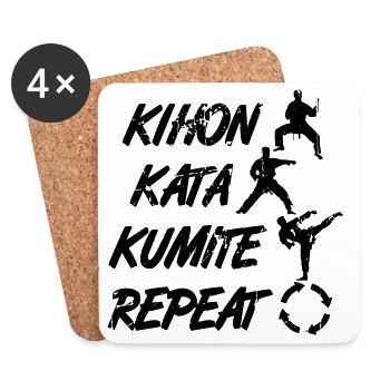 Karate Pillars - Coasters (set of 4) - white - Front