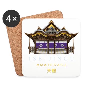 Ise-jingu Shrine, Sun Goddess Amaterasu, Japan - Coasters (set of 4) - white - Front