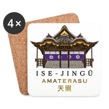 Ise-jingu Shrine, Sun Goddess Amaterasu, Japan - Coasters (set of 4) - white - Front