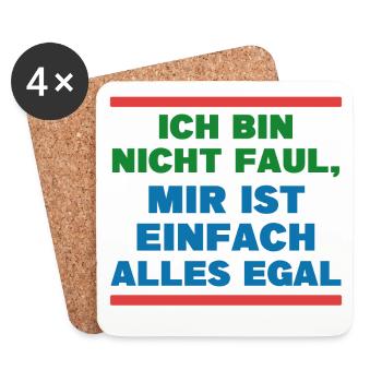 I don't care about attitude statement - Coasters (set of 4) - white - Front