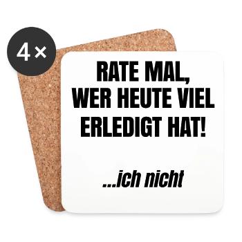 Ist Mir Egal Witzig Statement Haltung - Untersetzer (4er-Set) - Weiß - Vorne
