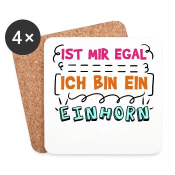 Gleichgültig Statement Ist Mir Wurscht Egal - Untersetzer (4er-Set) - Weiß - Vorne