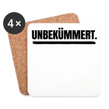 Gleichgültig Ist Mir Egal Statement Haltung - Untersetzer (4er-Set) - Weiß - Vorne