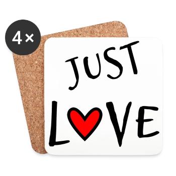 COUPLE. JUST MARRIED. EVJF. SAINT VALENTIN. MARIES - Dessous de verre (lot de 4) - blanc - Devant