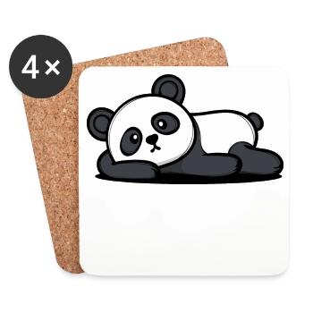 Je m’en fous de la déclaration Panda indifférent - Dessous de verre (lot de 4) - blanc - Devant