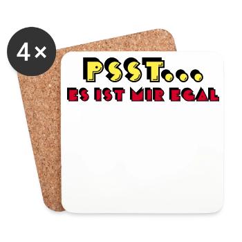 Is Mir Egal Statement Haltung Gleichgültig - Untersetzer (4er-Set) - Weiß - Vorne
