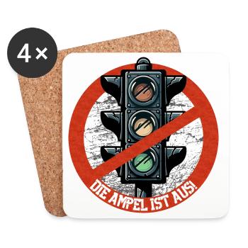 Die AMPEL ist AUS! - Untersetzer (4er-Set) - Weiß - Vorne