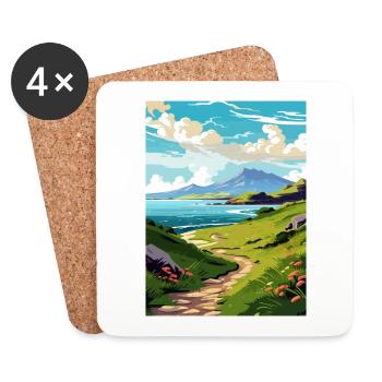 Isle Of Canna Schottland Vintage Reiseposter WPA - Untersetzer (4er-Set) - Weiß - Vorne