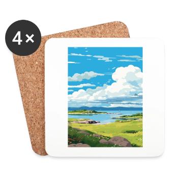 Isle Of Gigha Schottland Vintage Reiseposter WPA - Untersetzer (4er-Set) - Weiß - Vorne