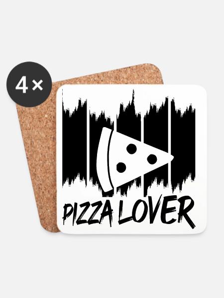 Pizza Lovers - Coasters (set of 4) - white