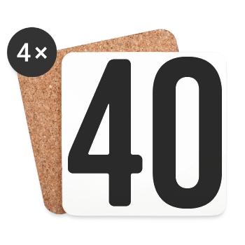 40. Geburtstag Zahl - Untersetzer (4er-Set) - Weiß - Vorne