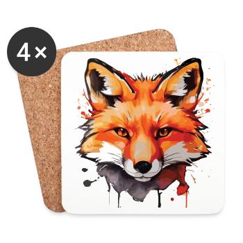 Cute Fox - Coasters (set of 4) - white - Front
