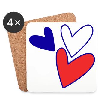 COUPLE. JUST MARRIED. EVJF. SAINT VALENTIN. MARIES - Dessous de verre (lot de 4) - blanc - Devant