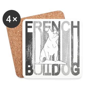 French bulldog mom - Moms love their Frenchies - Coasters (set of 4) - white - Front