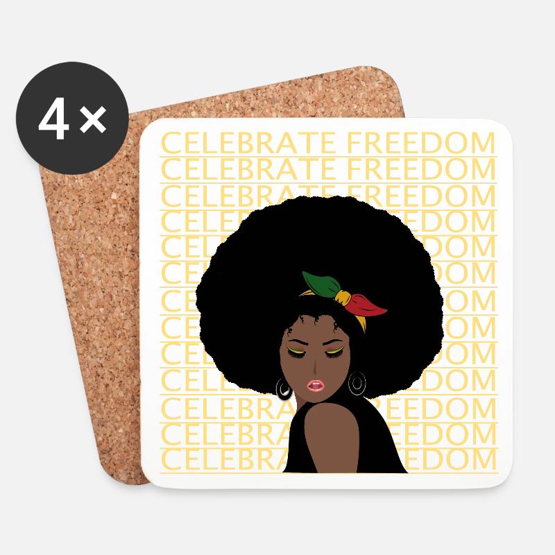 Juneteenth Freiheitstag - Untersetzer (4er-Set) - Weiß