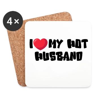 I Love My Hot Husband - Coasters (set of 4) - white - Front