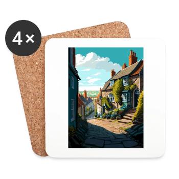 Shaftesbury Angleterre Vintage voyage affiche Souvenir - Dessous de verre (lot de 4) - blanc - Devant