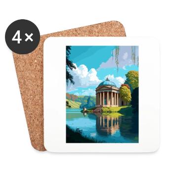 Stourhead Decoration Vintage Travel Poster WPA Art - Coasters (set of 4) - white - Front